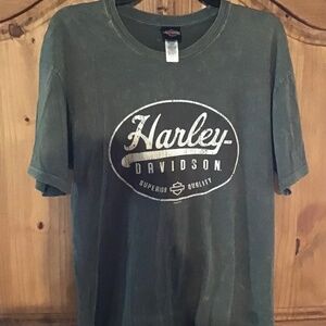 Harley Davidson Distressed Olive Tee Shirt XL
